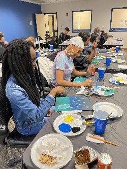 Students painting